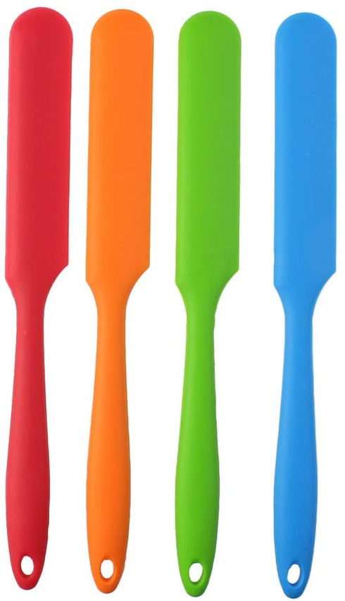 4pcs Silicone Spatula Set Heat Resistant Cake Cream Butter Spatulas Mixing Batter Scraper Non-Stick Flexible Baking Cooking Tool 4 Colors (multicolor)