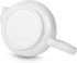 Flexzion Porcelain Teapot, Ceramic Tea Pot w/ Removable Lid, Beverage Serveware Set for 2-3 Tea Cups, Coffee Mugs, Modern English Classic Style, Microwave Oven & Dishwasher Safe - 24 Ounce, Pure White