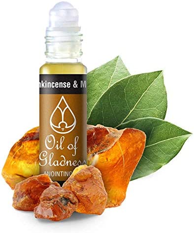 Oil of Gladness Frankincense and Myrrh Anointing Oil - Oil for Daily Prayer, Ceremonies, and Blessings 1/3 oz Roll-On