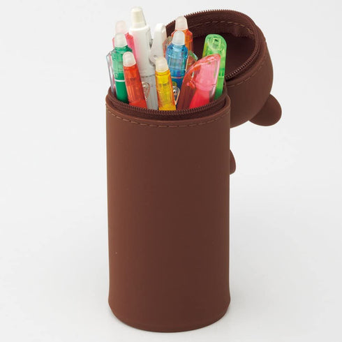 Lihit Lab PuniLabo Stand Up Pen Case (Pen Holder), 2.4" x 7.8", Penguin (A7712-10)