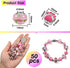 TOAOB 50pcs Pink European Large Hole Beads Spacer Glass Lampwork Craft Beads Rhinestone Metal Beads for DIY Charms Bracelet Necklace Jewelry Making