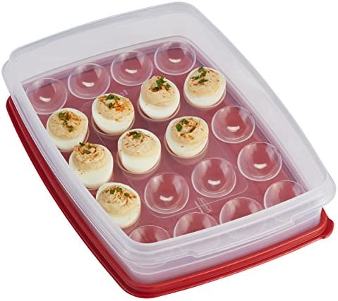 Rubbermaid Specialty Egg Keeper Food Storage Container , Red