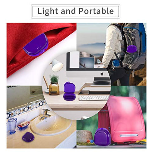 Dental Mouth Guard case Orthodontic Retainer Cases Container with Vent Holes, Denture Holder Clear Aligner Box for Household|Office|Travel - Dark Purple