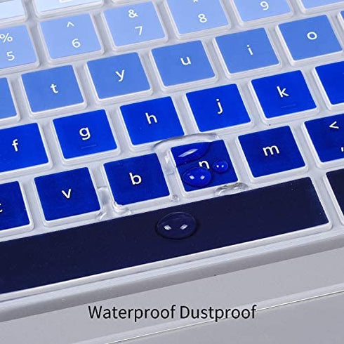 Keyboard Cover for HP 14 inch Chromebook / HP Chromebook 14-db 14-ca 14-ak 14-ca061dx 14-ca064dx / HP Chromebook 14 G2 G3 G4 G5 Keyboard Protector Skin, Gradual Blue