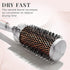 Round Brush for Blow Drying - Barrel Radial Blowout Hairbrush Marble & Rose Gold by Lily England