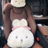 MeiBoAll Car Headrest Pillow, 2pcs Cute Cartoon Car Headrest Neck Support Cushion Plush Rabbit Automotive Interiors Trim Decoration Mounted Headrest Pillows for Car Front Seats, White