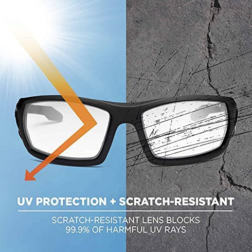 Ergodyne Skullerz Odin Safety Glasses, ANSI Z87 Impact Resistant, Durable Full Frame