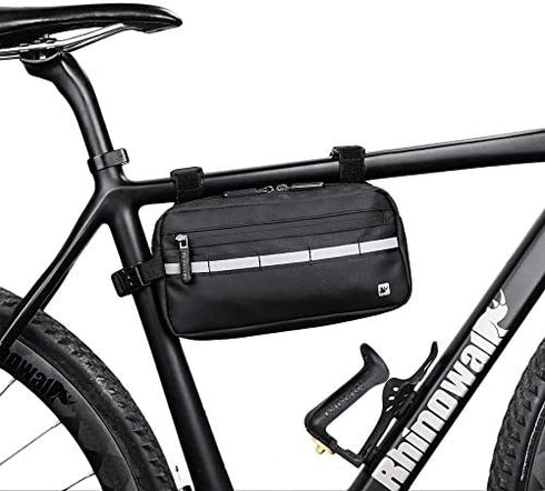 Rhinowalk Bike Bag, Bike Handlebar Bag, WaterproofBike Basket Bicycle Front Bag Shoulder Bag Waist Bag for Sport Bicycle Professional Cycling Accessorie-Black