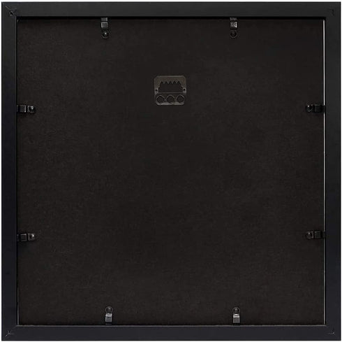Golden State Art, 12x12 Picture Frame for 8x8 Display Photos with Ivory Mat Swivel Tabs, Glass Wide Molding, Collage Square Frames Wall Display - Horizontal/Vertical (Black, 1 Pack)