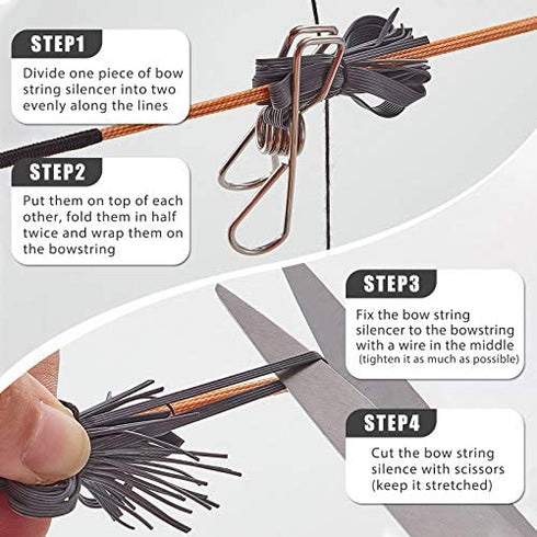 String Silencer Bow Noise Recurve Bow String Whiskers Silencers Noise Cancelling for Recurve Compound Bow (4)