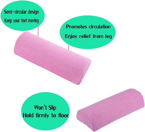SKYZONAL Memory Foam Bolster Pillow for Neck Back Lumbar Spine Knee Pain Relief Pillow Support Half-Moon?Pink?