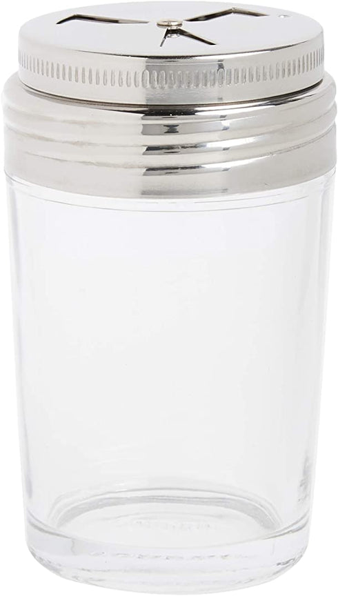 Norpro Shaker Cup Glass Adjustable Pizzeria Style Pepper/Salt/Cheese/Spice 5.25"