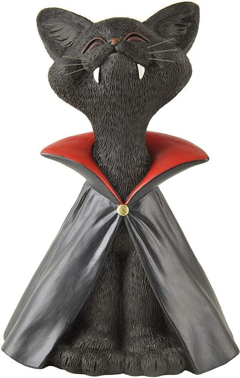 Whimsical Black Cat Vampire Dracula Figurine Cute Collectible - Happy Cat Collection - Halloween Decoration, Cat Lover Gifts for Women, Cute Cat Gifts, Cat Lover Gifts, Cat Desk Decoration
