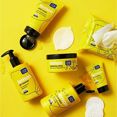Clean & Clear Brightening Gel Facial Cleanser with Vitamin C, Lemon Extract & Glycerin, Oil-Free Daily Cleansing Face Wash Gel to Brighten Skin, Cleanse Oil & Dissolve Dirt, 7.5 oz