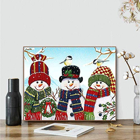 Kimily DIY Paint by Numbers for Adults Kids Christmas Paint by Numbers DIY Painting Snowman Christmas Acrylic Paint by Numbers Painting Kit Home Wall Living Room Bedroom Decoration Christmas Snowman