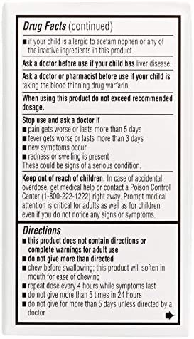 Rite Aid Children's Pain Relief Acetaminophen, Bubble Gum Flavor, 160 mg - 24 ct | Kids Pain Reliever | for Children Ages 2-11 Years | Acetaminophen Chewable Tablets | Aspirin & Ibuprofen Free