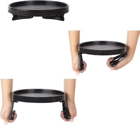 Sofa Armrest Clip Table Tray, Handy Remote Controls/Drinks/Gamepads Holder (Black)