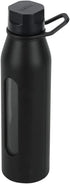 Takeya Glass Water Bottle with Silicone Sleeve and Twist Cap, 22 Ounce, Black