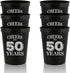 Veracco Cheers To 50 Years Stadium Party Cup Fifth Birthday Gift Fifty and Fabulous Party Favors Decorations Funny Birthday Gag Gifts For Him Her (Black, 12)