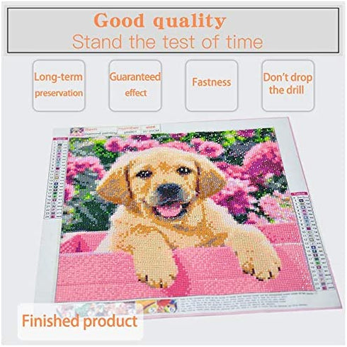 3ABOY Dog Diamond Art Kits for Kids,5D DIY Dog Diamond Painting Kits for Adults Animal Dog for Home Wall Decor(13.8X13.8inch) (ym001 Dog)