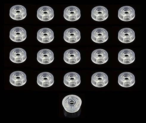 20 Small Clear Round Rubber Feet W/SCREWS- .250 H X .671 D - Made in USA - Food Safe Cutting Boards Electronics Crafts #