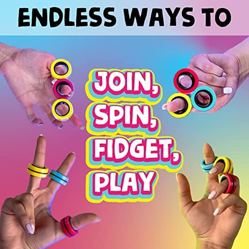 BunMo Fidget Toys - Magnetic Rings Fidget Toy Fidgets. The 123GO! Fidget Rings, Fidget Toys for Adults, Anxiety and ADHD Toys, Fidgets for Adults Teens and Kids.