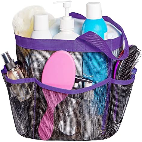 Attmu Mesh Shower Caddy Portable for College Dorm Room Essentials with 8 Pockets, Hanging Shower Caddy Basket Tote Bag Toiletry Accessories for Bathroom