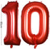 Smarcy 40 Inch Jumbo Number 10 Balloon Birthday Party Celebration Decoration Foil Helium Balloons,Red