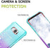 Gritup Galaxy S8 Case, Galaxy S8 Phone Case with HD Screen Protector for Girls Women, Cute Clear Gradient Glitter Liquid TPU Slim Phone Case for Samsung Galaxy S8 Teal/Purple