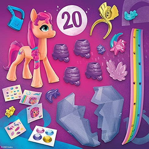 My Little Pony: A New Generation Movie Crystal Adventure Sunny Starscout - 3-Inch Orange Pony Toy, Surprise Accessories, Bracelet (Accessory Colors May Vary)