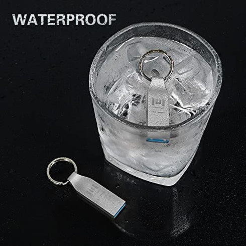 MOSDART USB 3.0 Flash Drive 64GB Metal Keychain Zip Drive Speed Up to 90MB/s Fast Speed USB3.0 Thumb Drive, 64 GB Waterproof Jump Drive Memory Stick,Silver