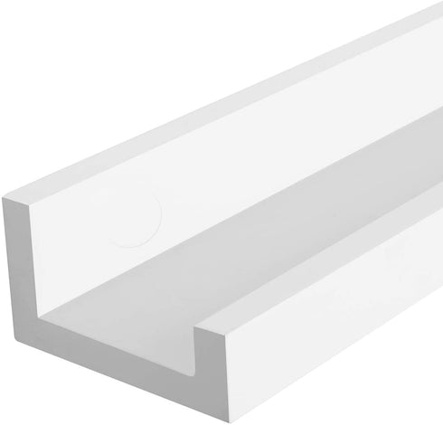 SONGMICS Wall Shelf 43.3 Inches, Floating Shelf Picture Ledge, for picture frames and books, Modern Design Storage White ULWS46WT