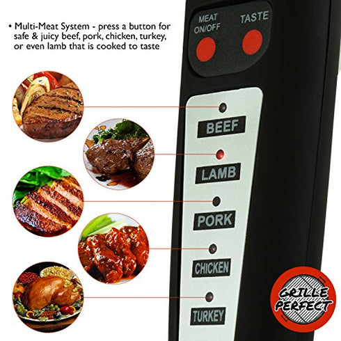 Digital Meat Thermometer Fork for Grilling and Barbecue Very Fast Read with Electronic Ready Alarm Quick Accurate Temperature for Any Grilled Food, Steak, Pork, Chicken on Patio or Outside Kitchen