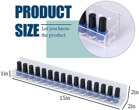 Coward 6 Piece Acrylic Nail Polish Organizer Rack Wall Mounted, Essential oil Display Stand, Alcohol ink Paint Storage Holder, displays 90 Bottles
