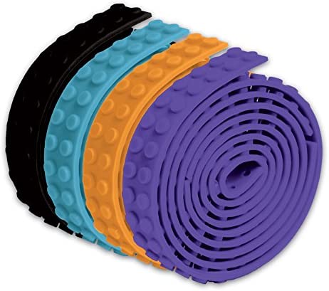 Build Bonanza Self Adhesive Tape Works Building Block Tape, Purple/Black/Turquoise/Orange