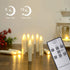 Window Candles, PChero 10 Packs Warm White Battery Operated Waterproof LED Flameless Taper Ivory Floating Candles with Remote Timer and Dimmable, Ideal for Home Indoor Outdoor Christmas Trees Decor
