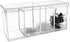Isaac Jacobs 4-Compartment Clear Acrylic Organizer with Lid (9 L x 3 W x 4 H), Makeup Brush Holder, Sectional Tray, Storage Solution for Makeup, Crafts, Office Supplies & More (1, Clear)