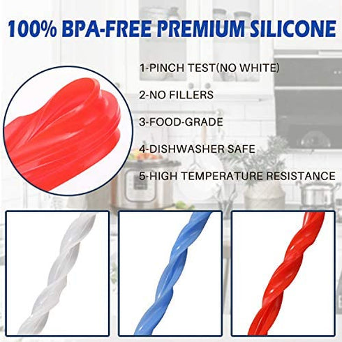 Sealing Rings for Instant Pot Accessories of 6 Qt Models - Red, Blue and Clear, Sweet and Savory Edition - 3 Pack BPA-Free Food-grade Replacement Silicone Seal Gaskets for Instpot 6 Quart