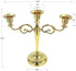 WEISIPU 3 Arms Candle Holder Metal Pillar Candle Stick Wedding Event Candelabra (Gold)