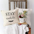PANDICORN Set of 2 Farmhouse Throw Pillows Covers 18x18 with Quotes Stay Awhile Be Our Guest for Home Décor Living Room Outdoor Porch