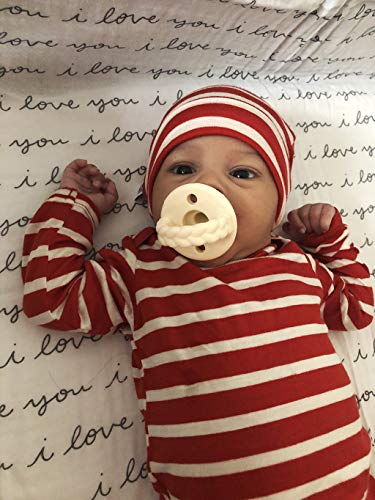 Itzy Ritzy Sweetie Soother Pacifier Set of 2 - Silicone Newborn Pacifiers with Collapsible Handle & Two Air Holes for Added Safety; Set of 2 in Buttercream & Toast, Ages Newborn & Up