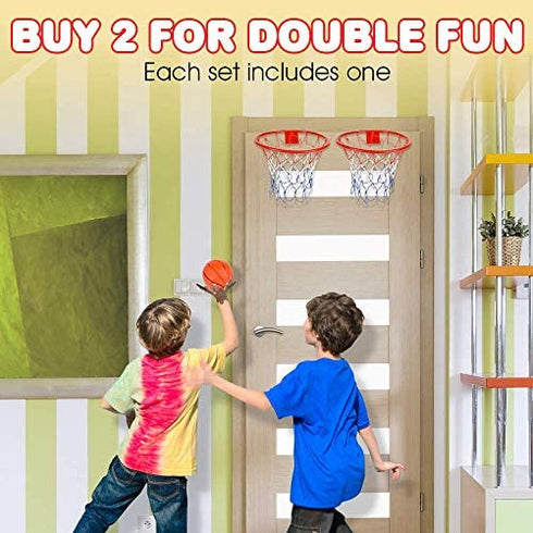 ArtCreativity Over The Door Basketball Hoop Game - Includes 1 Mini Basketball and 1 Net Hoop, Indoor Basketball Set for Home, Office, Bedroom, Cool Birthday Gift for Boys and Girls