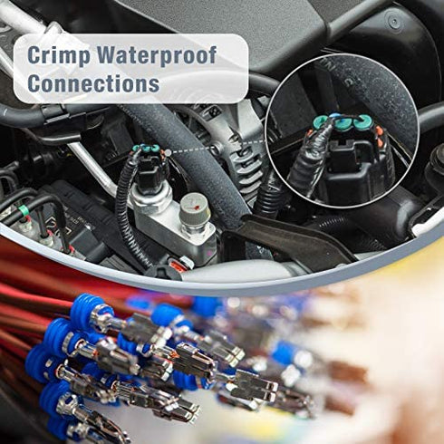 IWISS Weather Pack Sealed Connector Crimping Tool - Wire Crimper for Delphi Metri-Pack 150, 280 & Weather-Pack Terminals AWG24-14