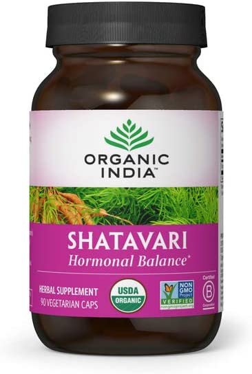 Organic India Shatavari Herbal Supplement - Supports Hormonal Balance, Immune and Inflammatory Response, Vegan, Gluten-Free, USDA Organic, Supports Reproductive Health - 90 Capsules