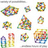 Goobi 110 Piece Magnetic Building Sticks Blocks Tiles Toy Magnet 3D Construction Set STEM Educational Toys for 3 4 5 6 7 8 Year Old Kids Boys Girls Adults with Storage Box and Instruction Guide