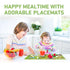 Disposable Stick-on Placemats 40 Pack for Baby & Kids, Restaurant Table Mats 12" x 18" Sticky Place Mats,Toddler Baby Placemat Happy Zoo Theme