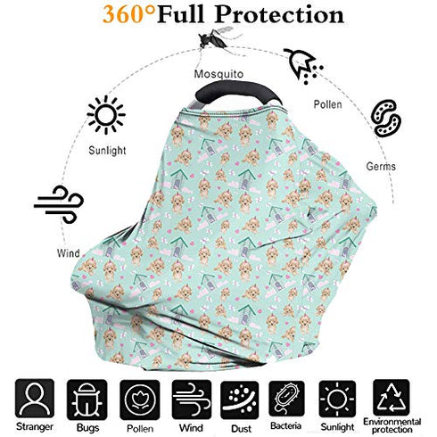 Buybai Sunflower Baby Car Seat Covers Multifunctional Infant Carseat Canopy for Boys Girls,Stretchy Breathable Adjustable Universal Fit Black