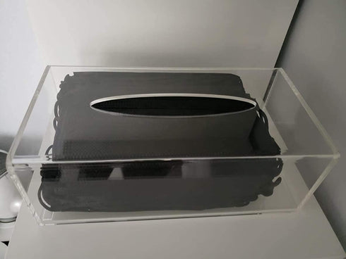 HIIMIEI Acrylic Tissue Box Cover Clear Tissue Holder Napkin Dispenser for Home Office Restaurant