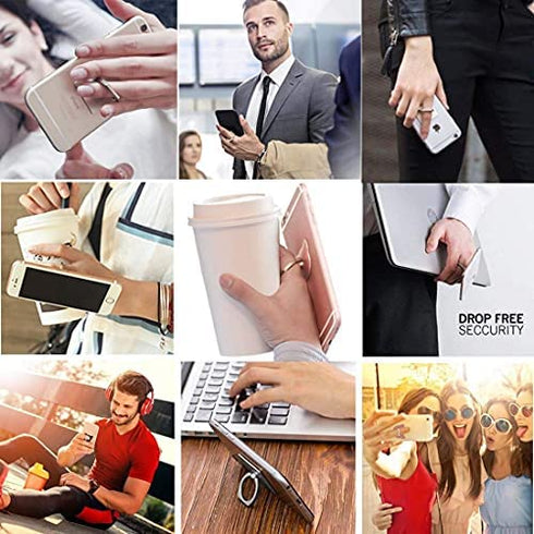 ZOSTLAND 3PCS Prank Joke Fun Phone Ring,Universal 360°Adjustable Phone Case Finger Grip Stand Holder Desk Stent Mount Hook Compatible with iPhone 13 12 11 XS MAX X Plus iPad (3pcs Make Face Stitch)