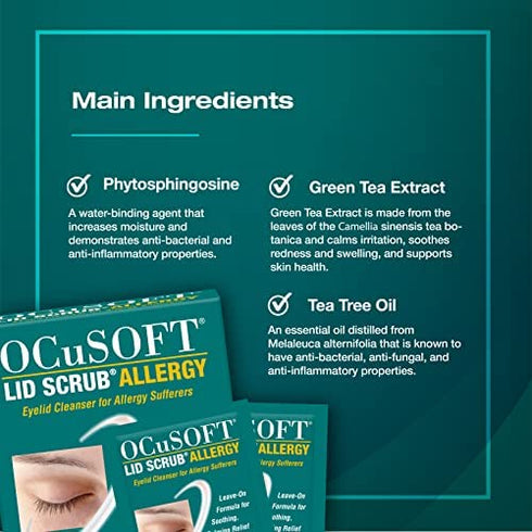 OCuSOFT Lid Scrub Allergy Eyelid Cleanser 30CT